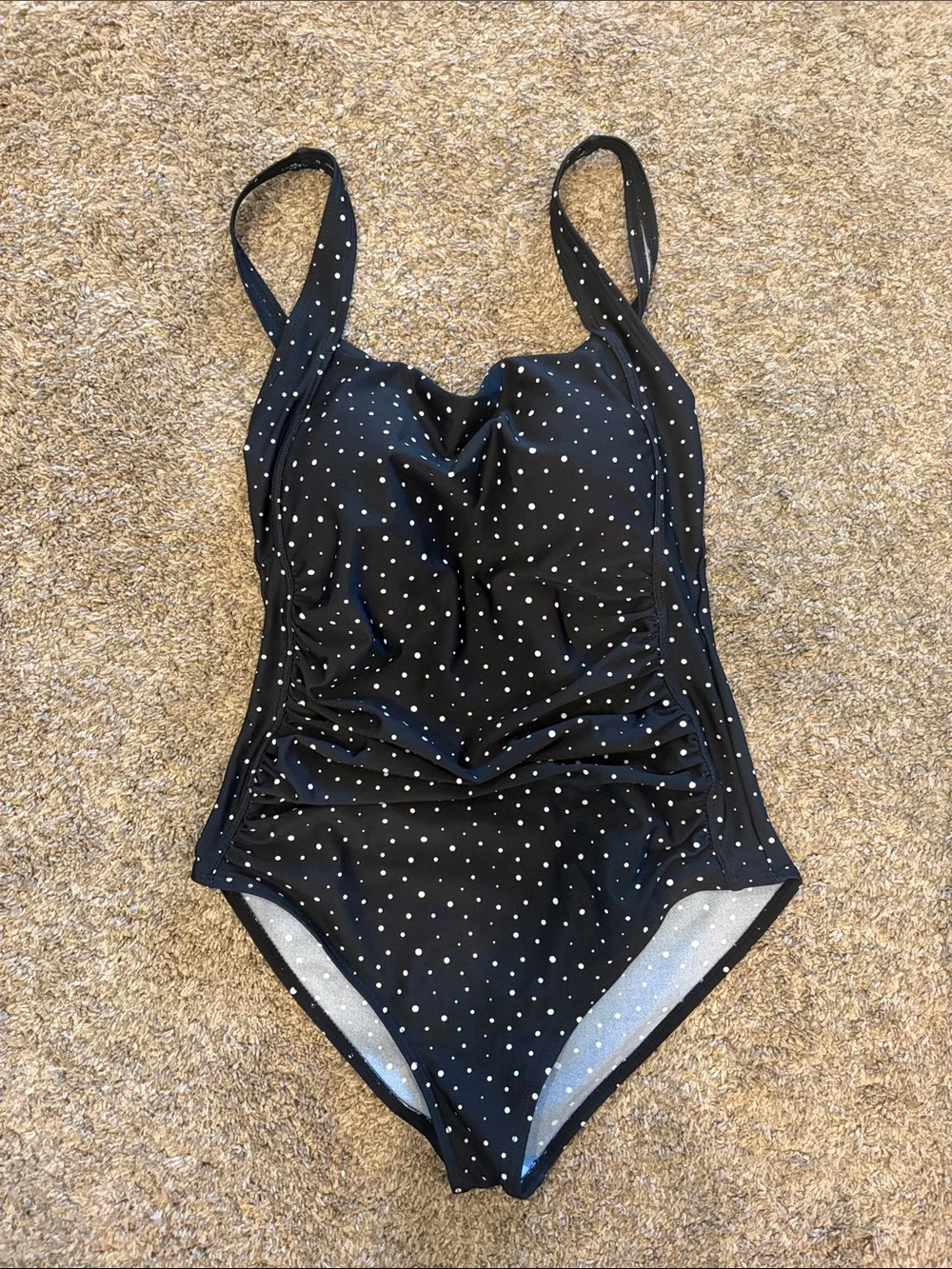 Justfitus: Black Polka Dot One-Piece Swimsuit